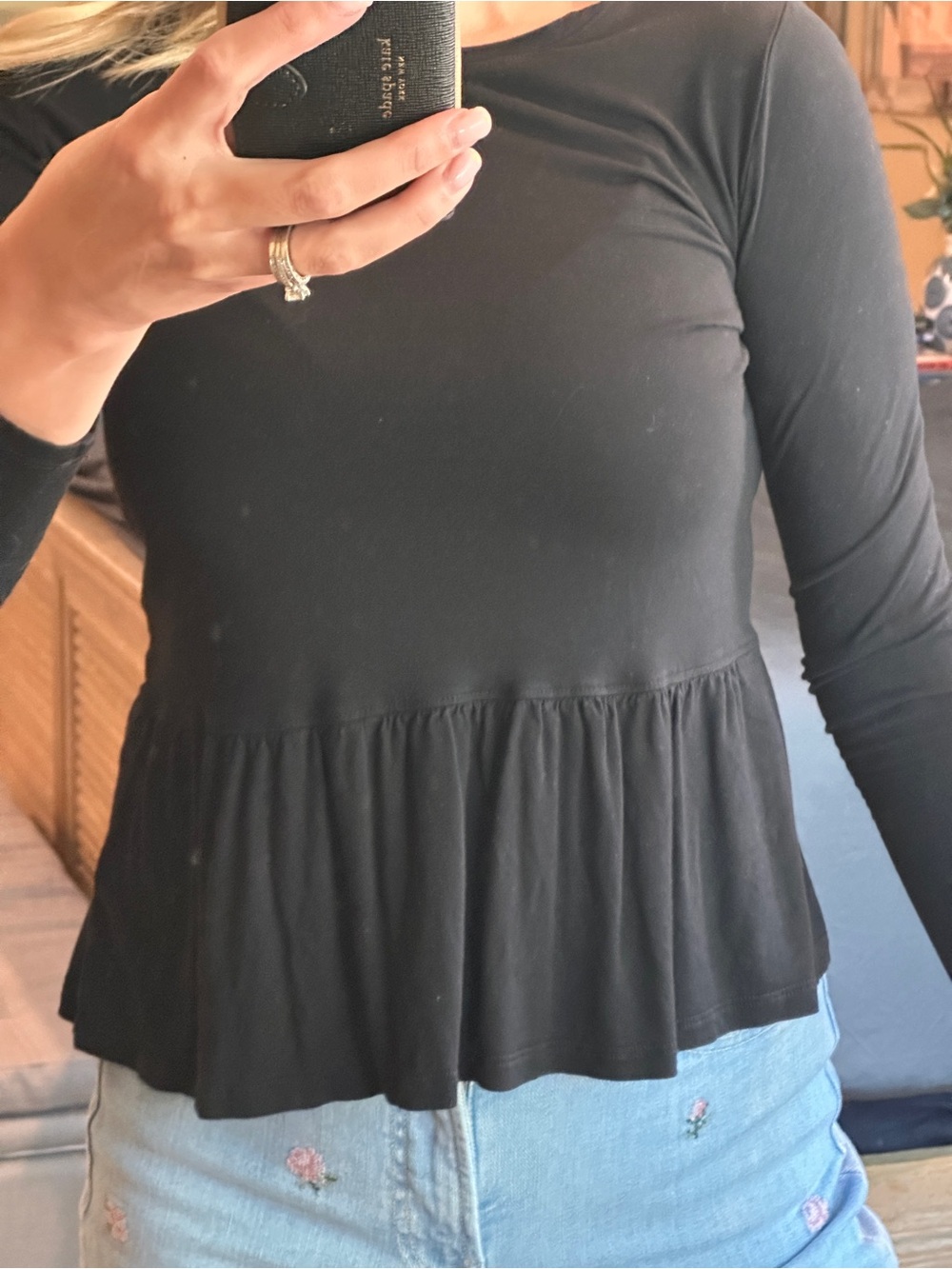 2/$10 or 3/$12 ❤️ Old Navy Black Peplum Blouse XS